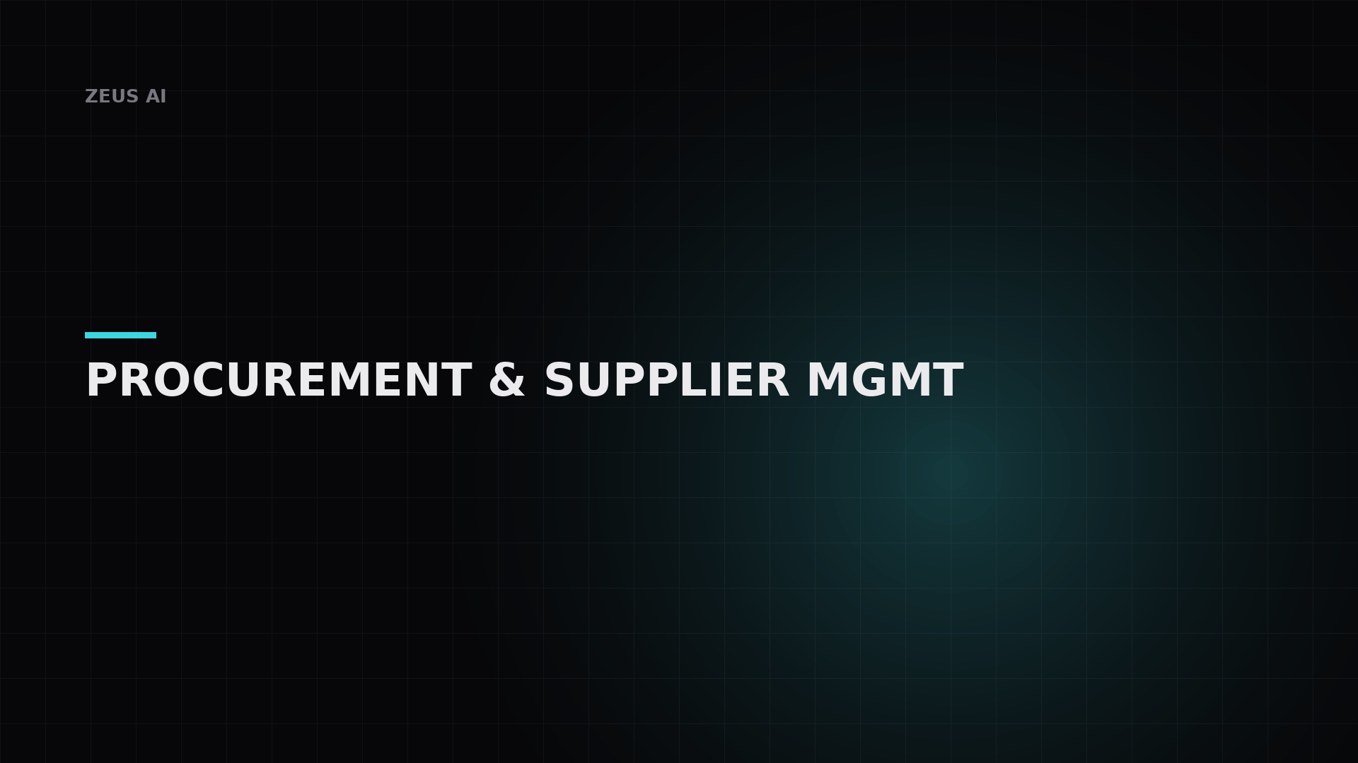 Zeus AI for Procurement & Supplier Management